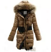 femmes doudoune moncler ski blouson grosse ceinture khaki